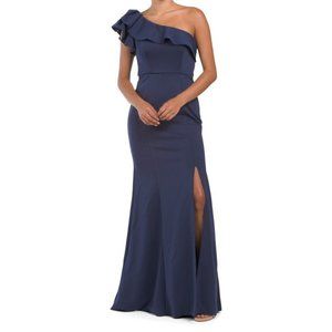 [LAST ONE] RENE BY RENE RUIZ One Shoulder Ruffle Gown With Slit